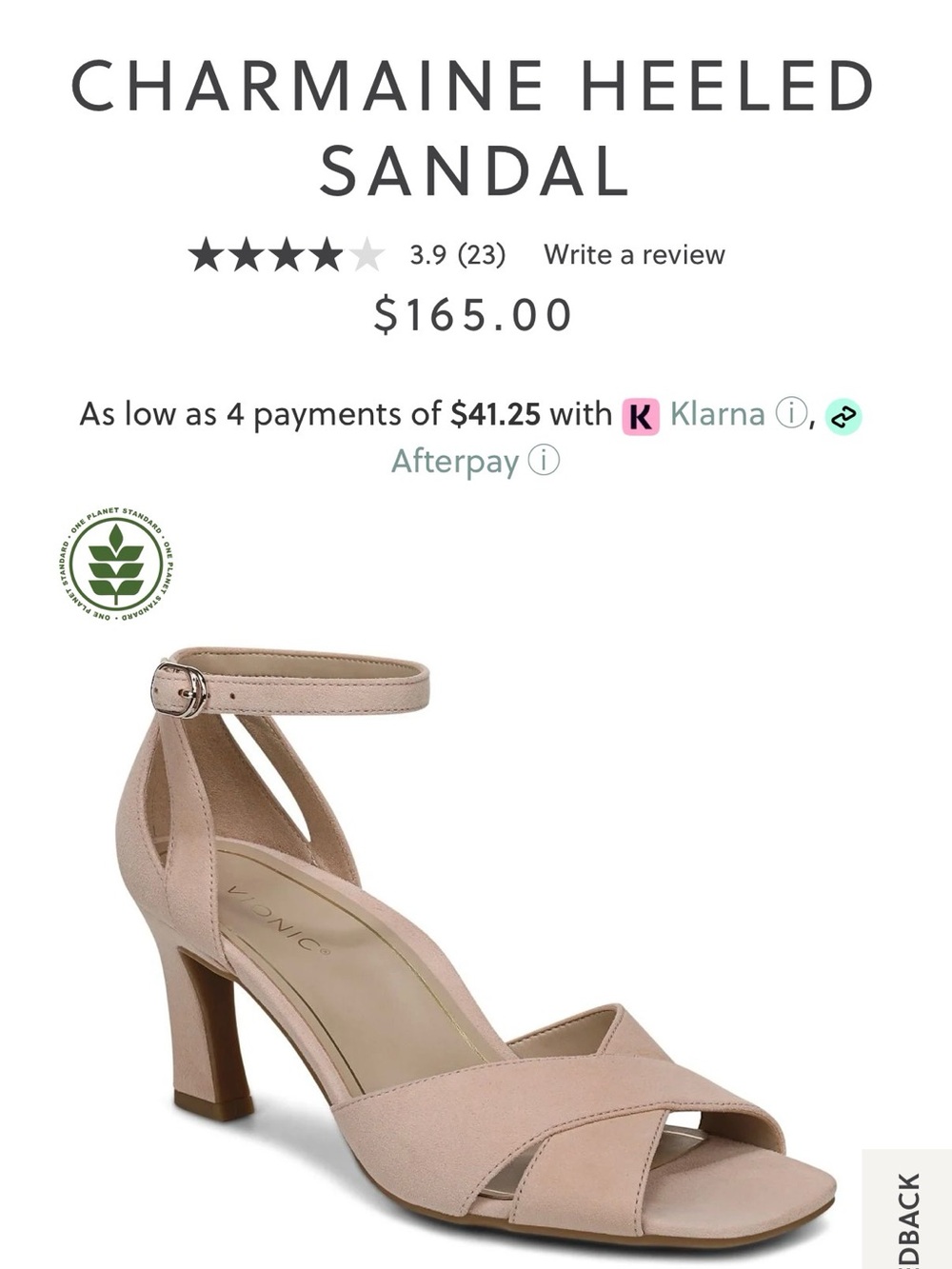 Vionic Charmaine Ankle-Strap Sandal in Blush